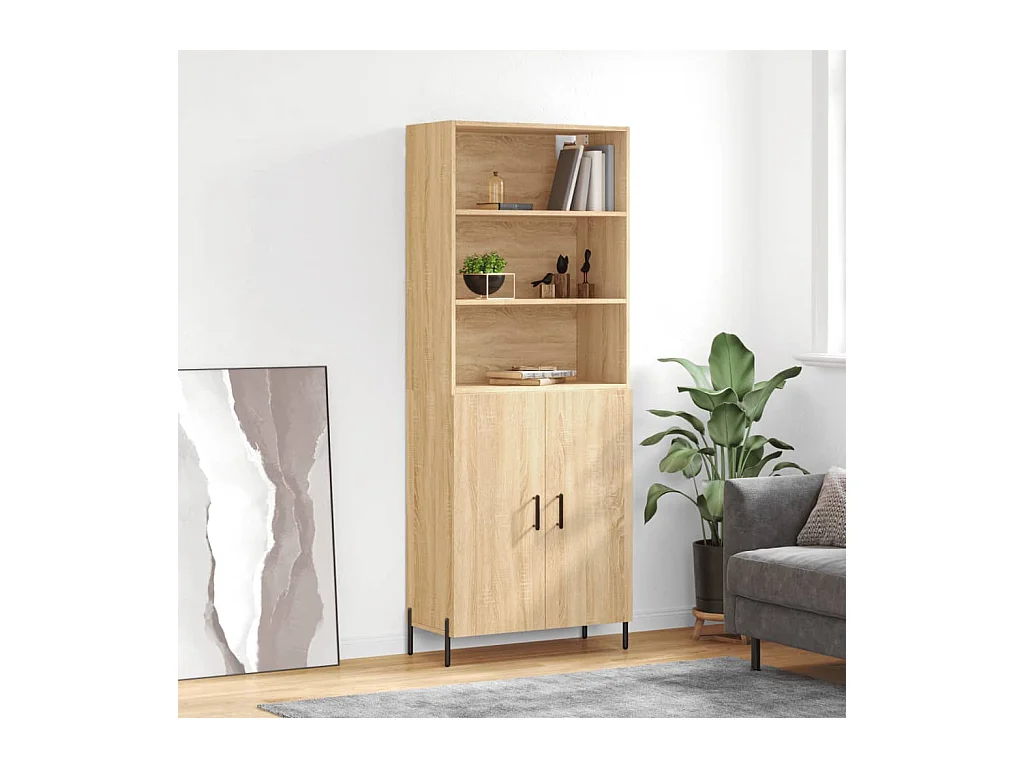 Buffet haut Chêne sonoma 69,5x34x180 cm Bois d'ingénierie