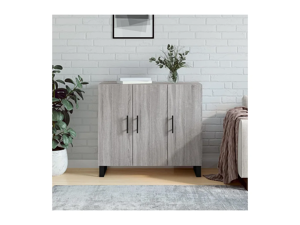 Buffet sonoma gris 90x34x80 cm bois d'ingénierie