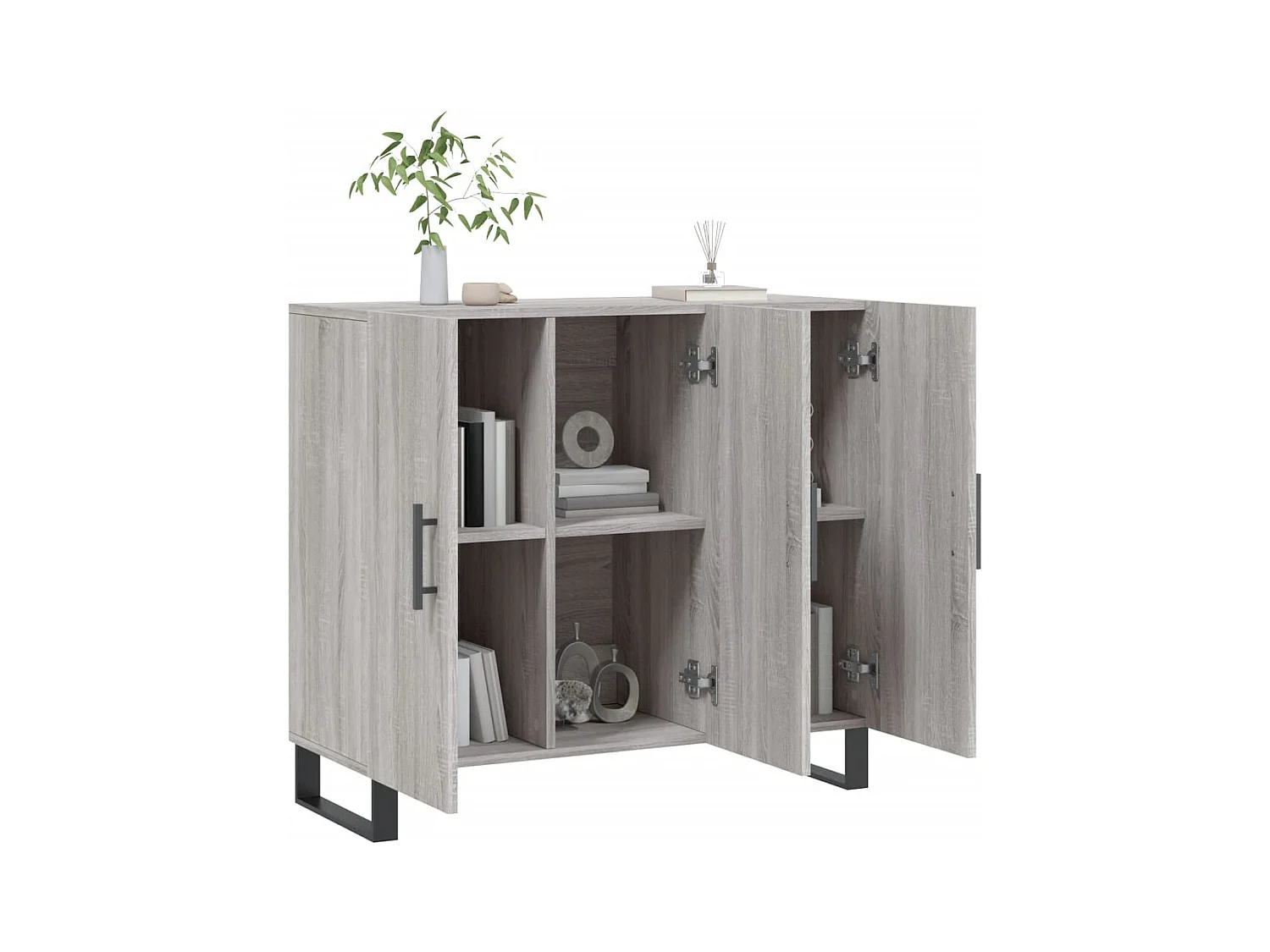 Buffet sonoma gris 90x34x80 cm bois d'ingénierie