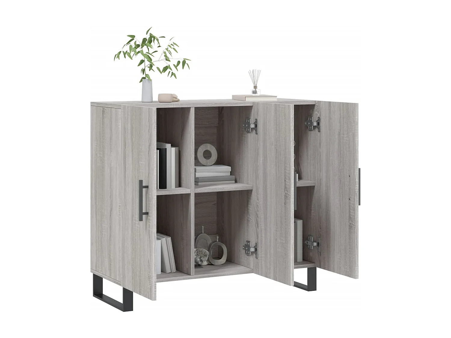 Buffet sonoma gris 90x34x80 cm bois d'ingénierie