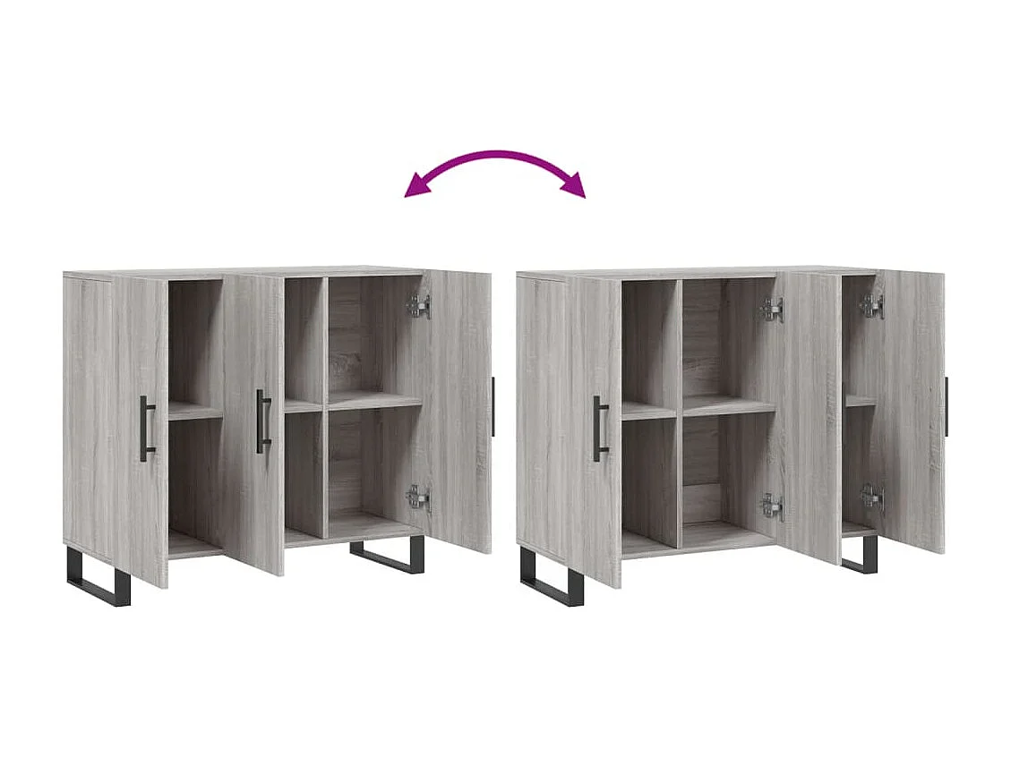 Buffet sonoma gris 90x34x80 cm bois d'ingénierie