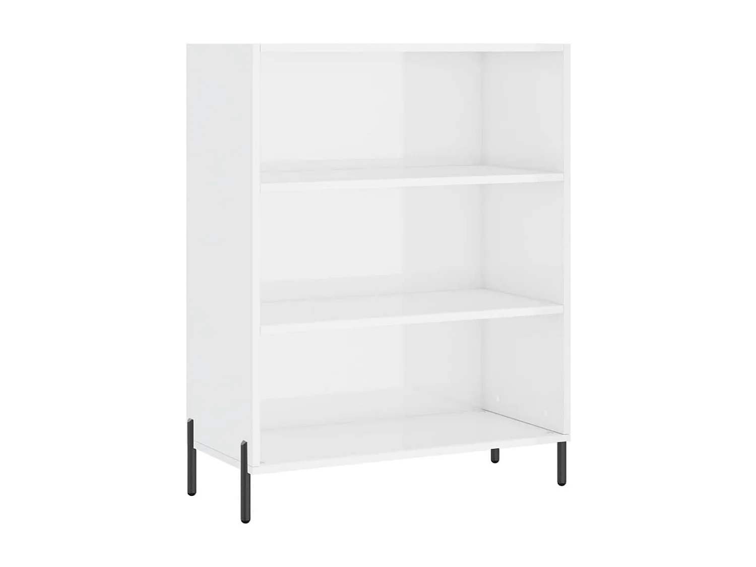 Armoire à étagères blanc brillant 69,5x32,5x90 cm