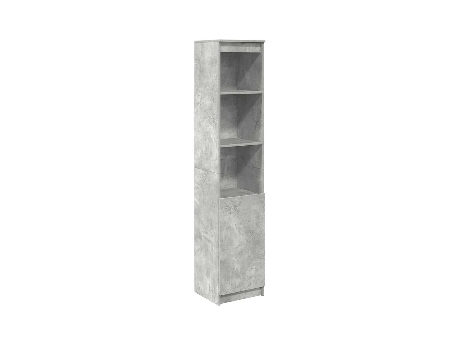 Buffet haut gris béton 37,5x35x180 cm bois d'ingénierie