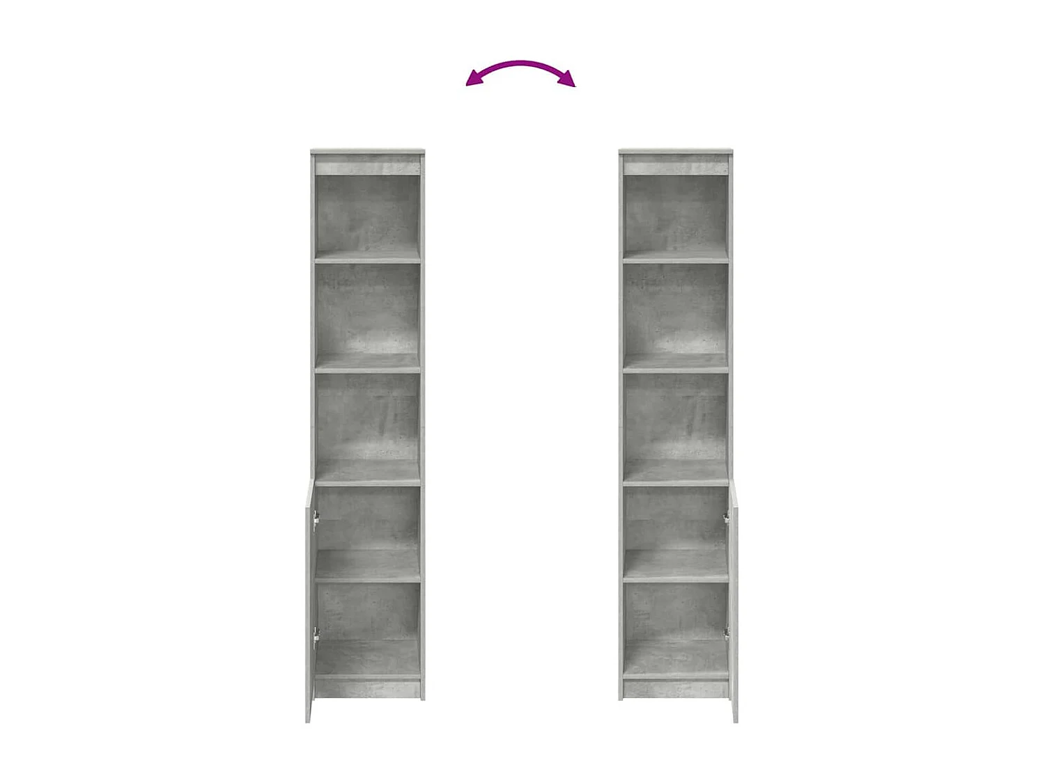 Buffet haut gris béton 37,5x35x180 cm bois d'ingénierie