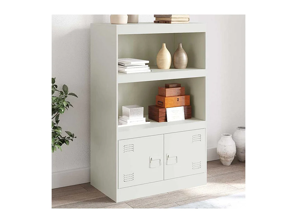 Buffet blanc 67x39x107 cm acier