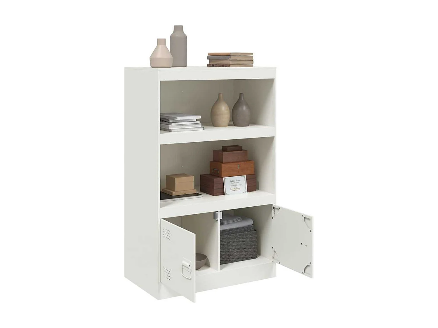 Buffet blanc 67x39x107 cm acier