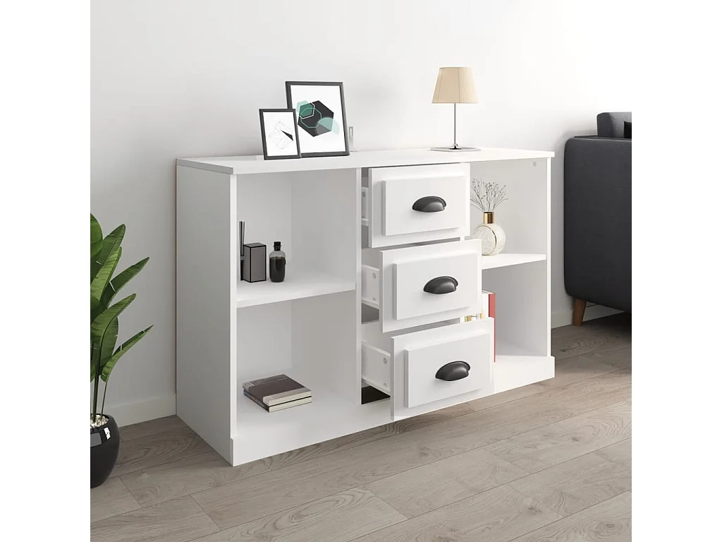 Buffet blanc 104,5x35,5x67,5 cm bois d'ingénierie