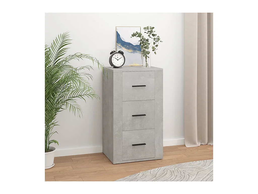 Buffet Gris béton 40x33x70 cm Bois d'ingénierie