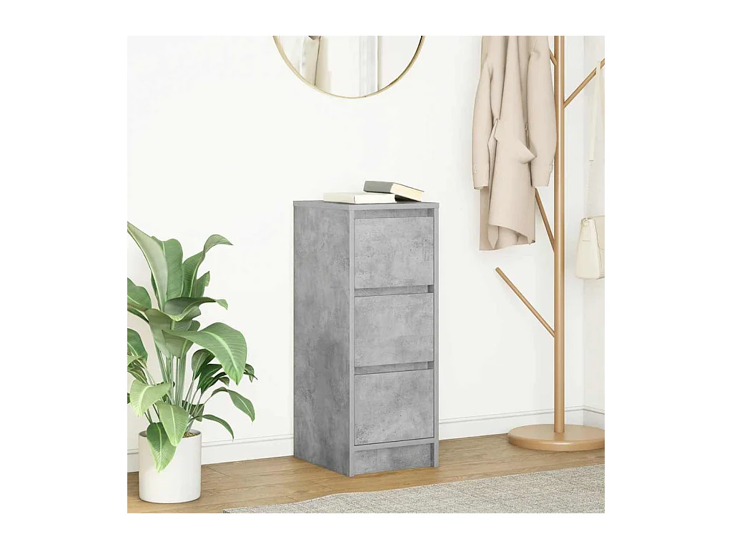 Buffet gris béton 29,5x34x76 cm bois d'ingénierie