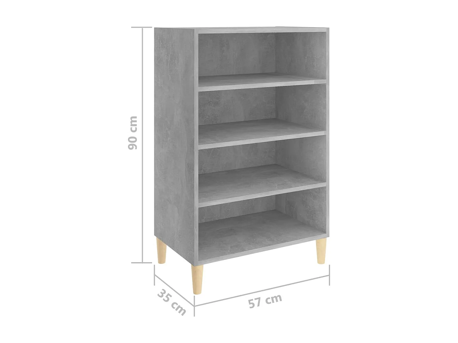 Credenza grigio cemento 57x35x90 cm in legno ingegnerizzato