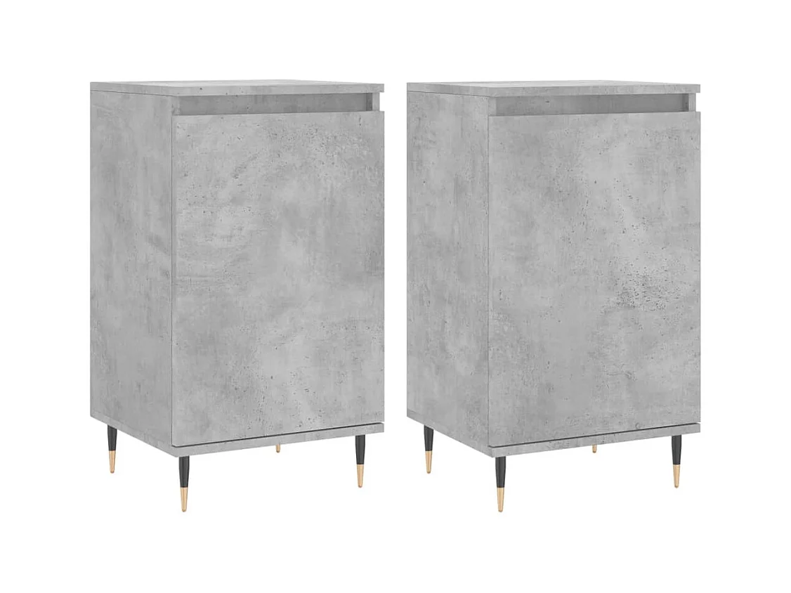 Buffets 2 pcs gris béton 40x35x70 cm bois d'ingénierie