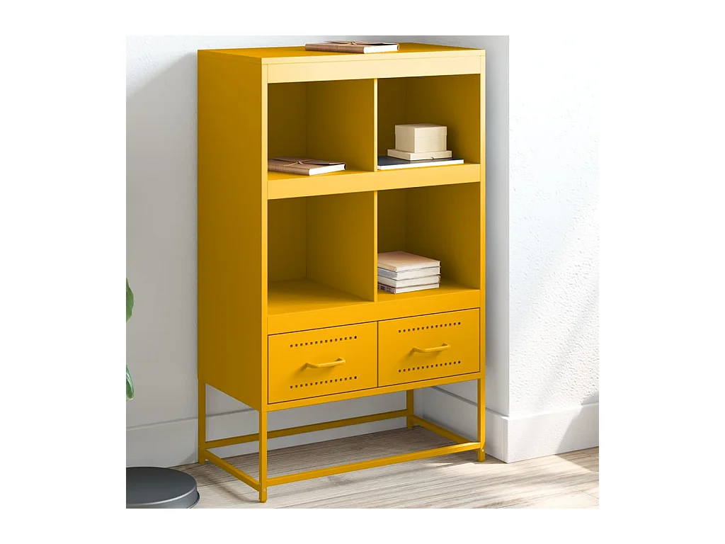 Buffet haut jaune moutarde 68x39x111,5 cm acier