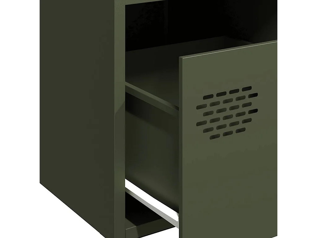 Olivgrünes Sideboard 68x39x73,5 cm kaltgewalzter Stahl