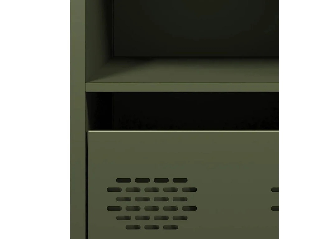 Olivgrünes Sideboard 68x39x73,5 cm kaltgewalzter Stahl