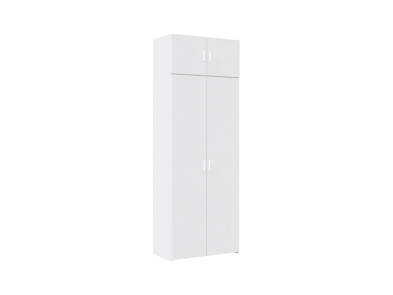 Witte opbergkast 80x42,5x225 cm bewerkt hout
