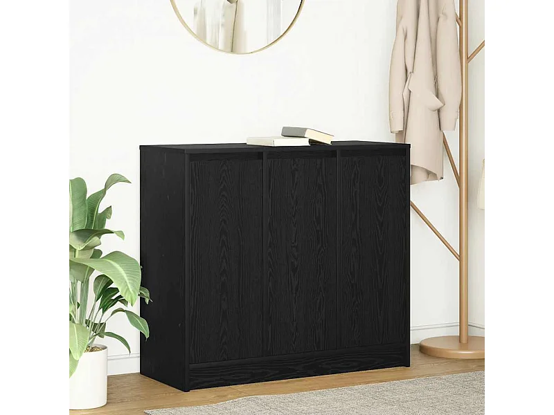 Buffet chêne noir 85x34x76 cm bois d'ingénierie