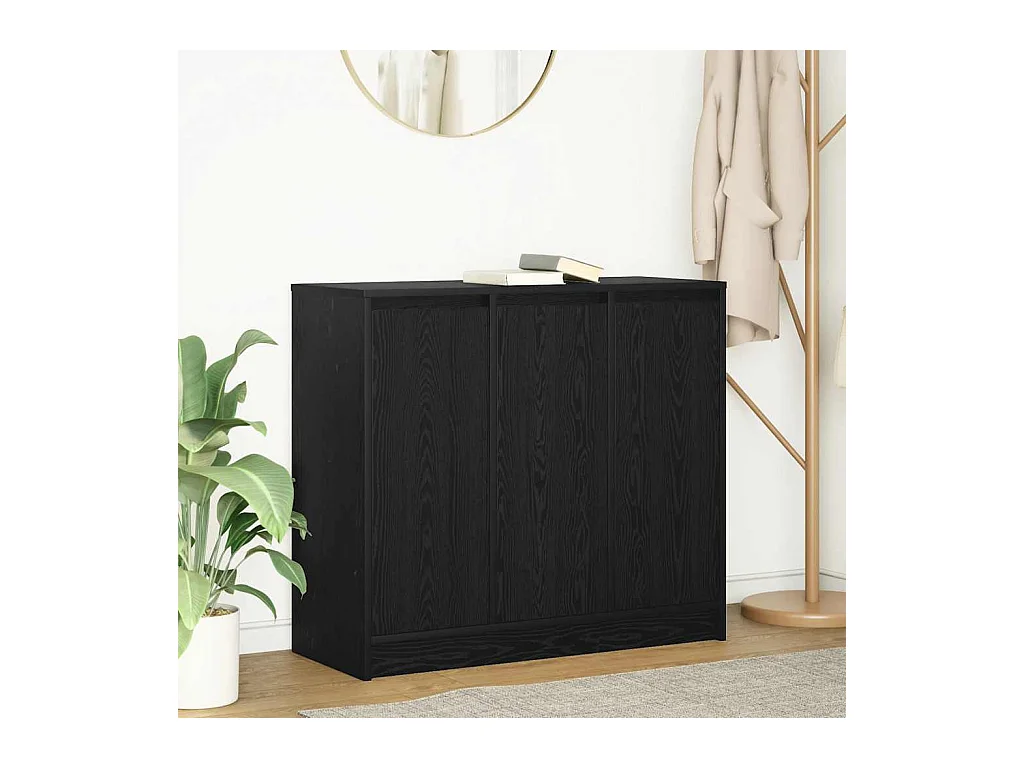 Buffet chêne noir 85x34x76 cm bois d'ingénierie