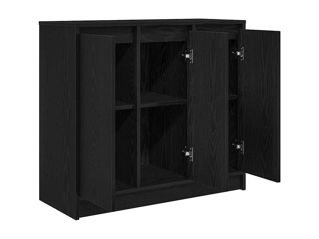 Buffet chêne noir 85x34x76 cm bois d'ingénierie