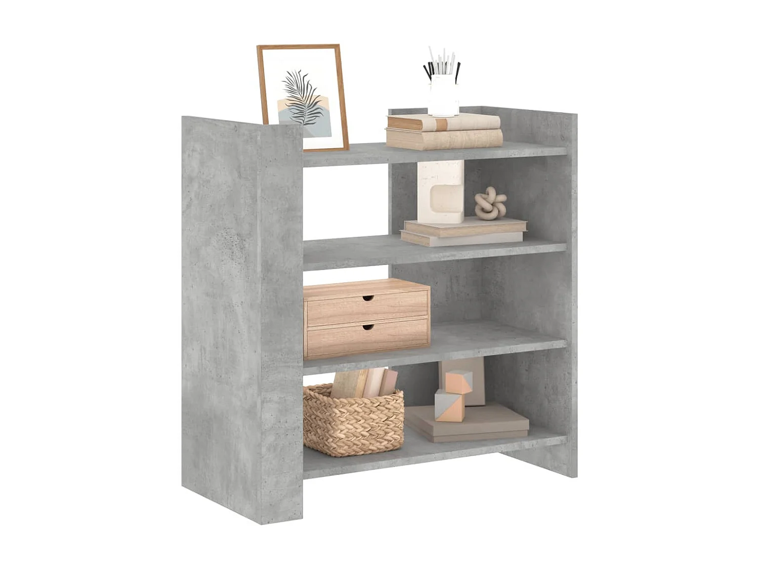 Buffet gris béton 73,5x35x75 cm bois d'ingénierie