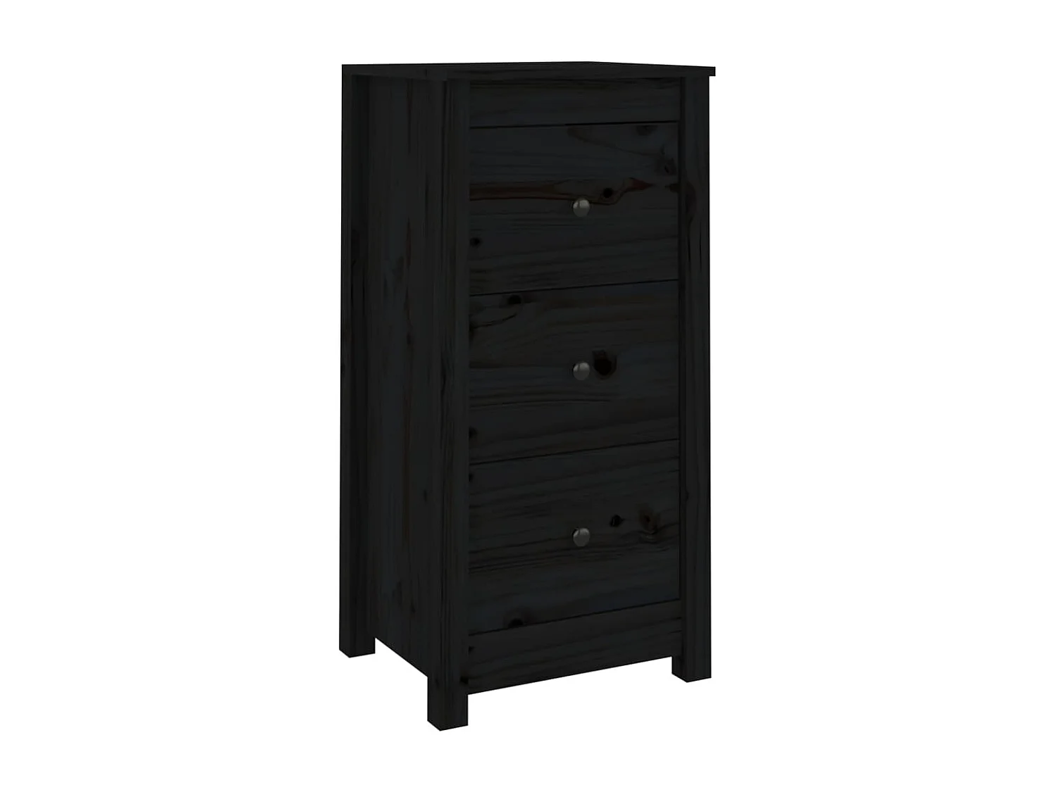 Buffets 2 pcs noir 40x35x80 cm bois massif de pin