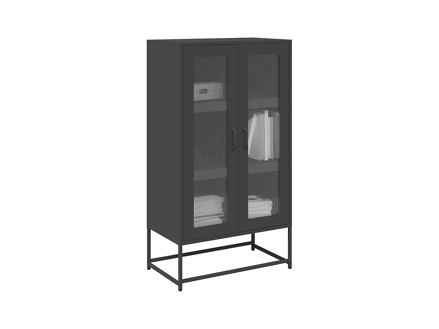 Buffet haut noir 68x39x123 cm acier