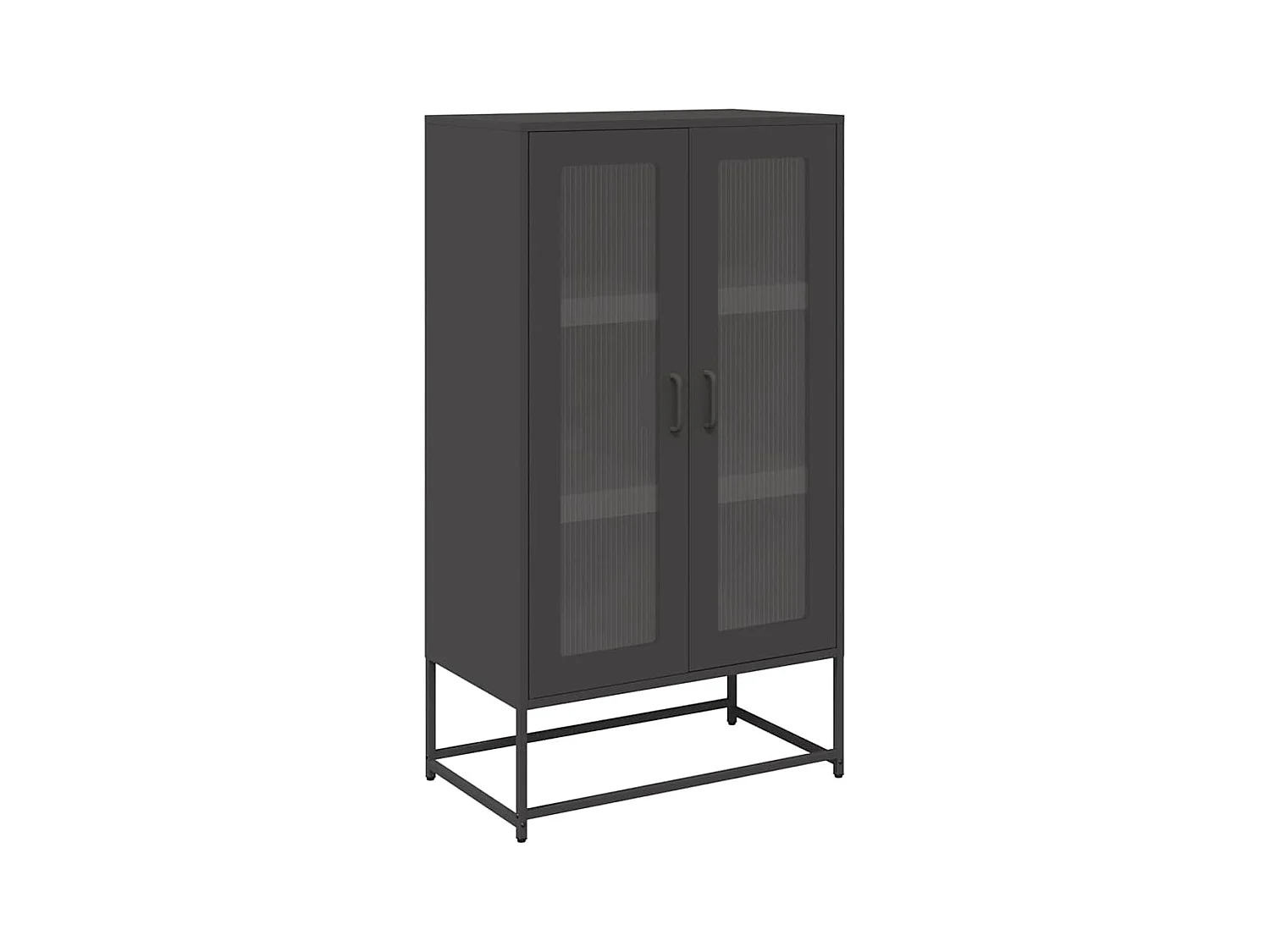 Buffet haut noir 68x39x123 cm acier