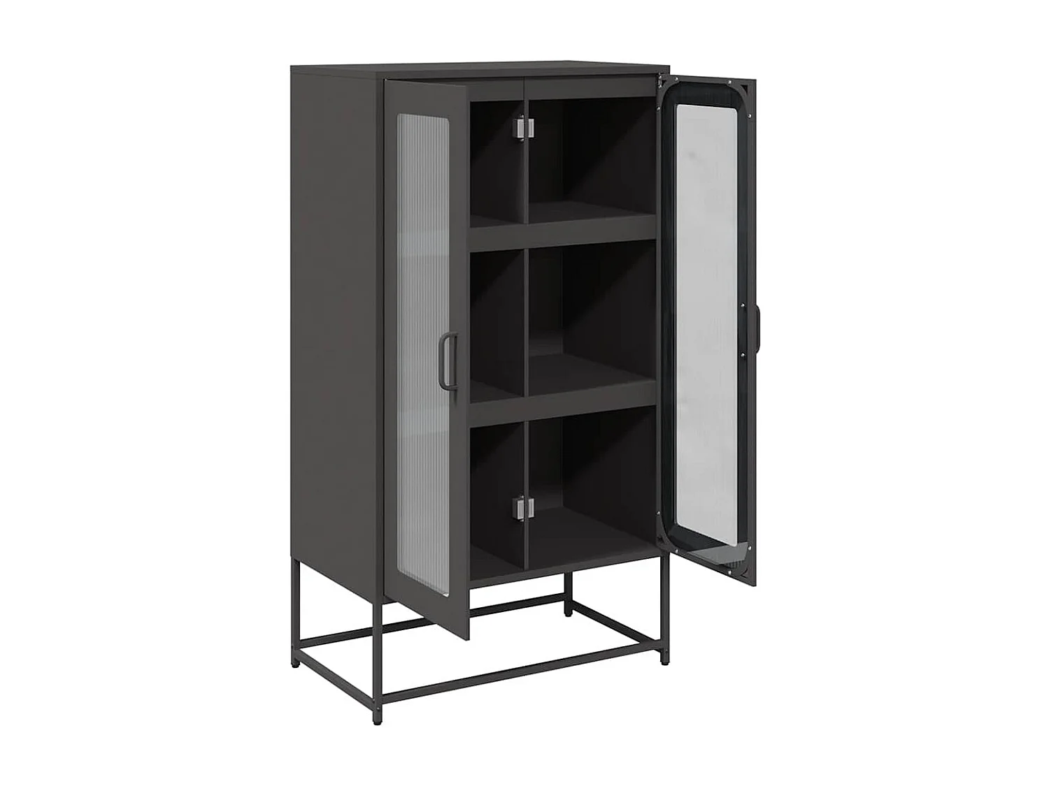 Buffet haut noir 68x39x123 cm acier