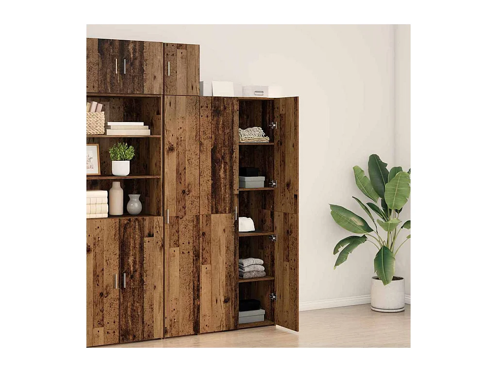 Highboard vieux bois 70x42.5x185 cm bois d'ingénierie