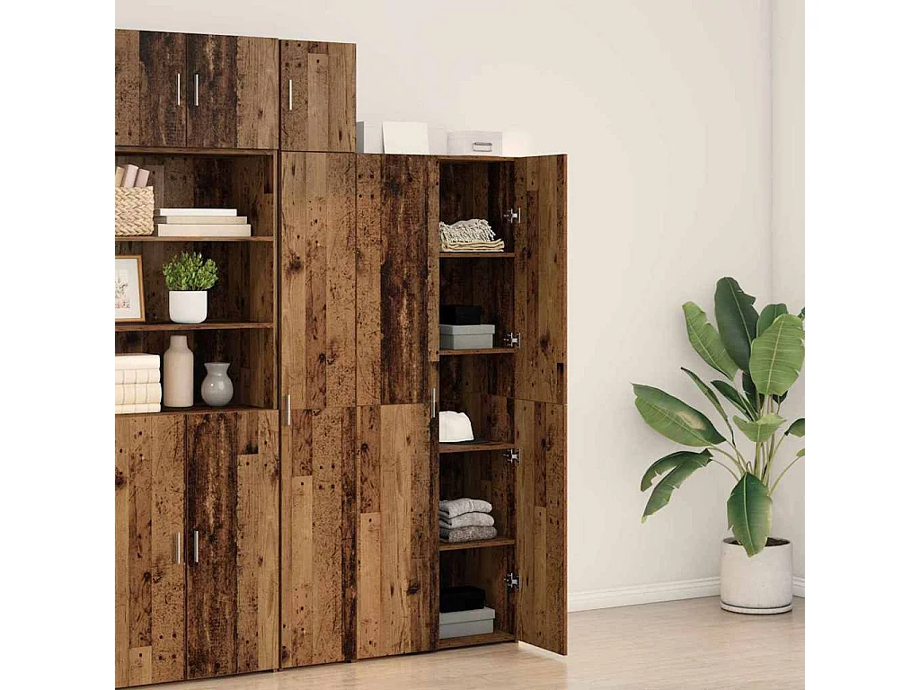 Highboard vieux bois 70x42.5x185 cm bois d'ingénierie