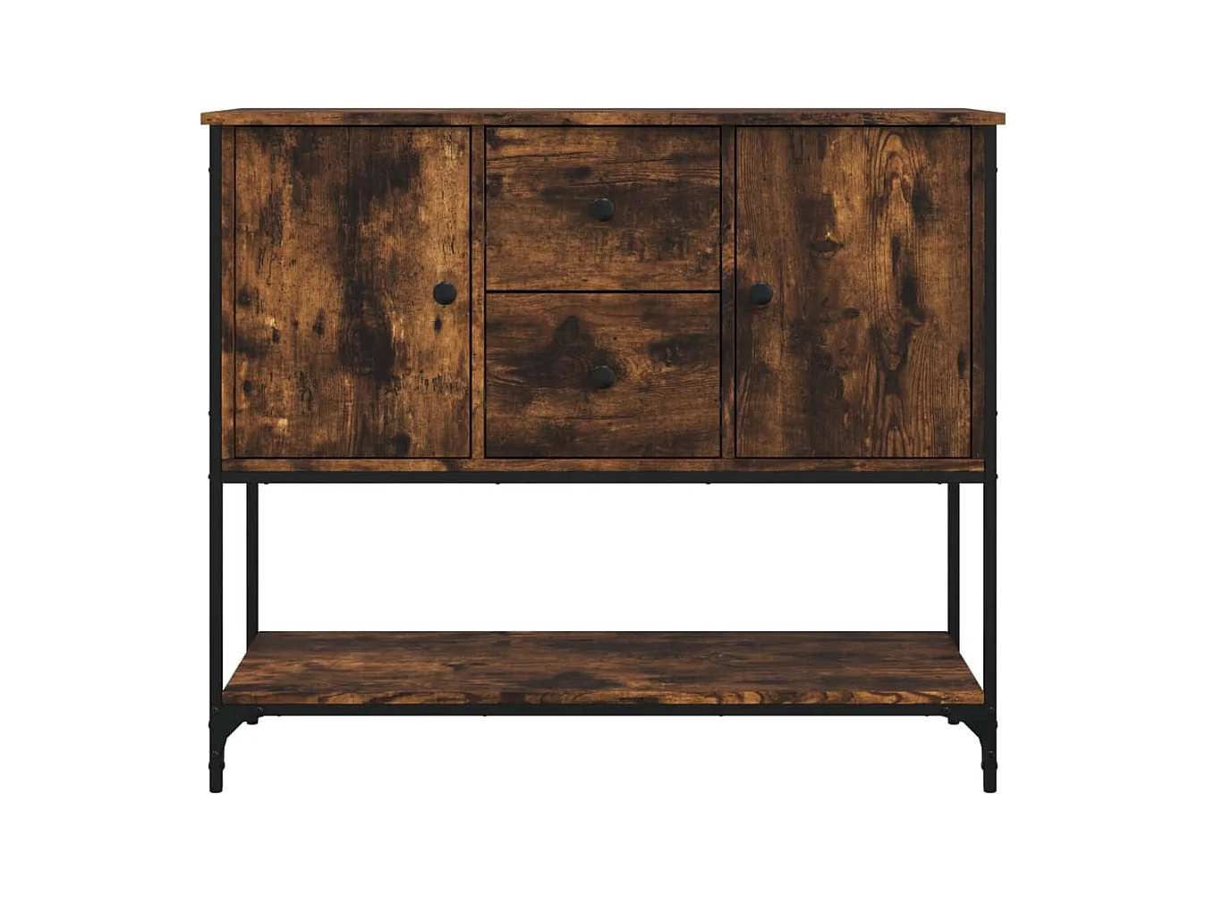 Credenza in rovere affumicato 100x36x85 cm in legno ingegnerizzato