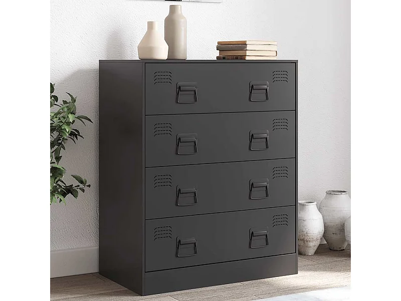 Buffet noir 67x39x83 cm acier