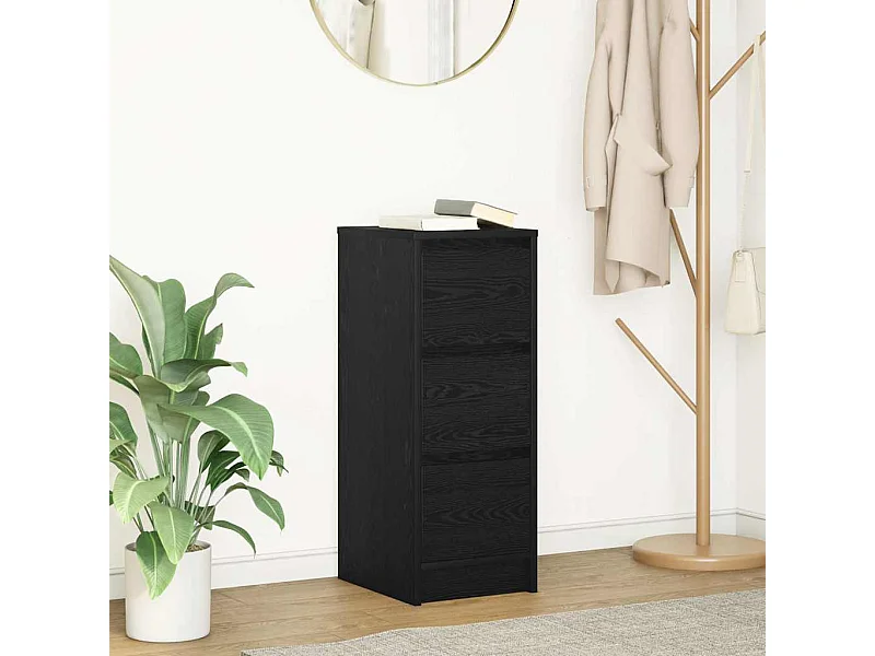 Buffet chêne noir 29,5x34x76 cm bois d'ingénierie