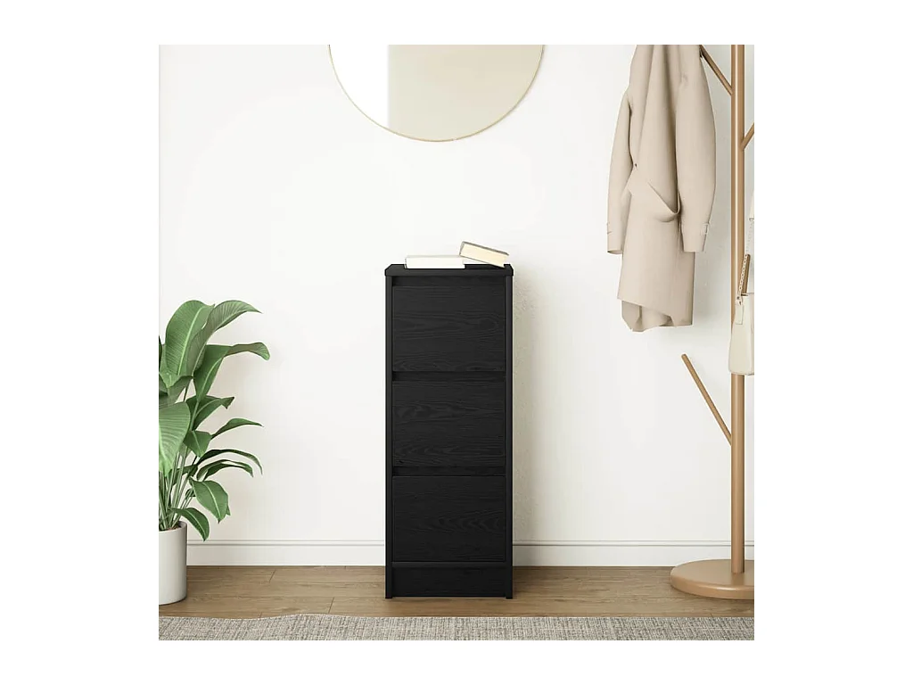 Buffet chêne noir 29,5x34x76 cm bois d'ingénierie