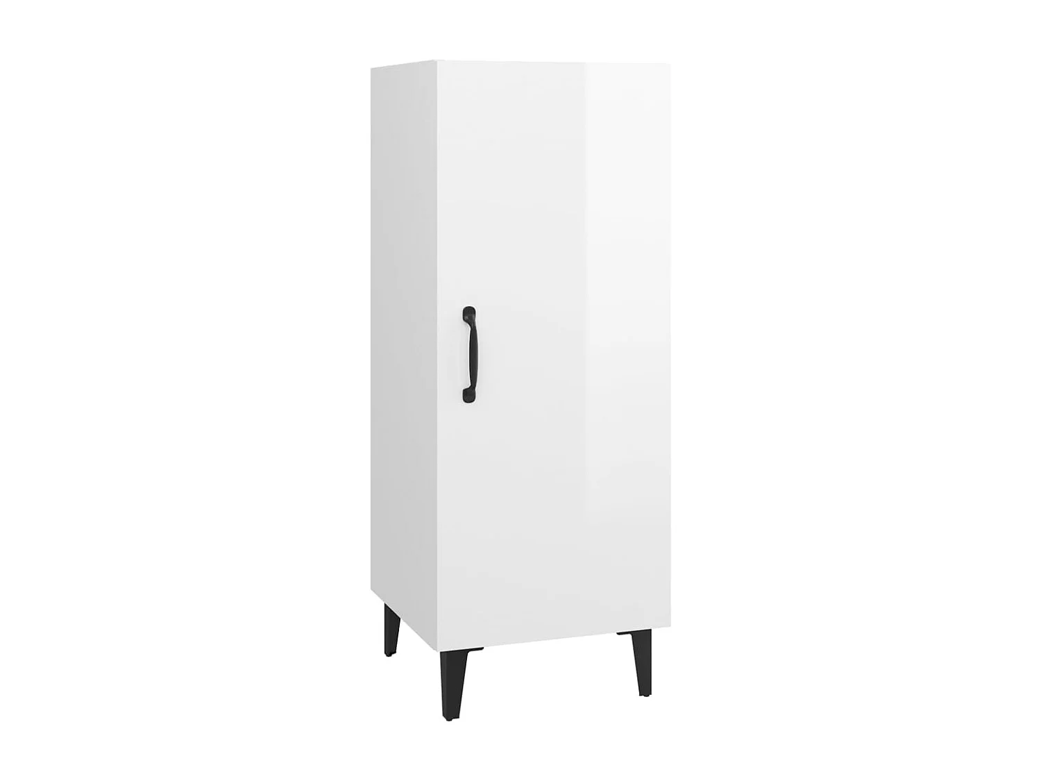 Buffet Blanc brillant 34,5x34x90 cm Bois d'ingénierie