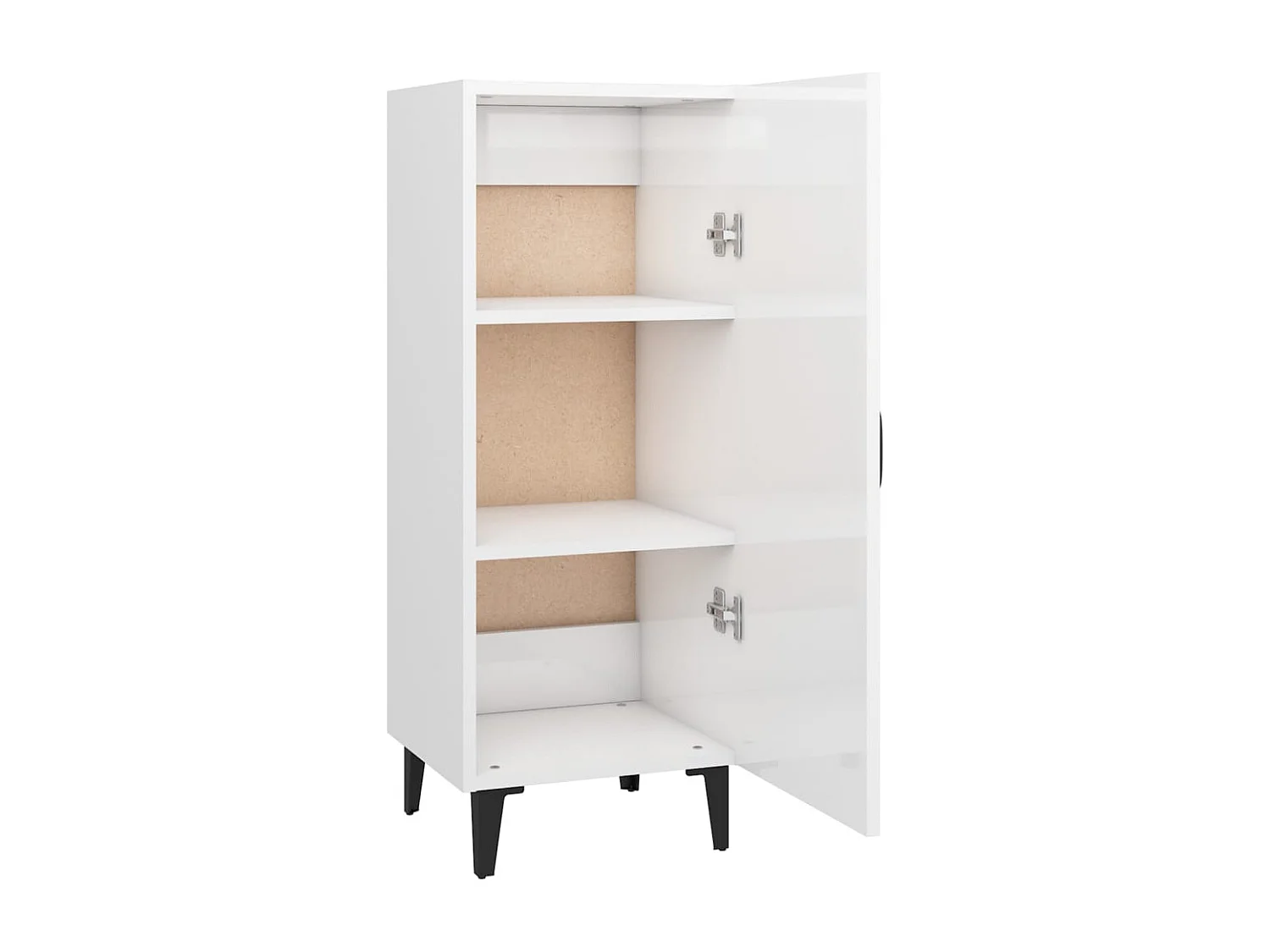 Buffet Blanc brillant 34,5x34x90 cm Bois d'ingénierie