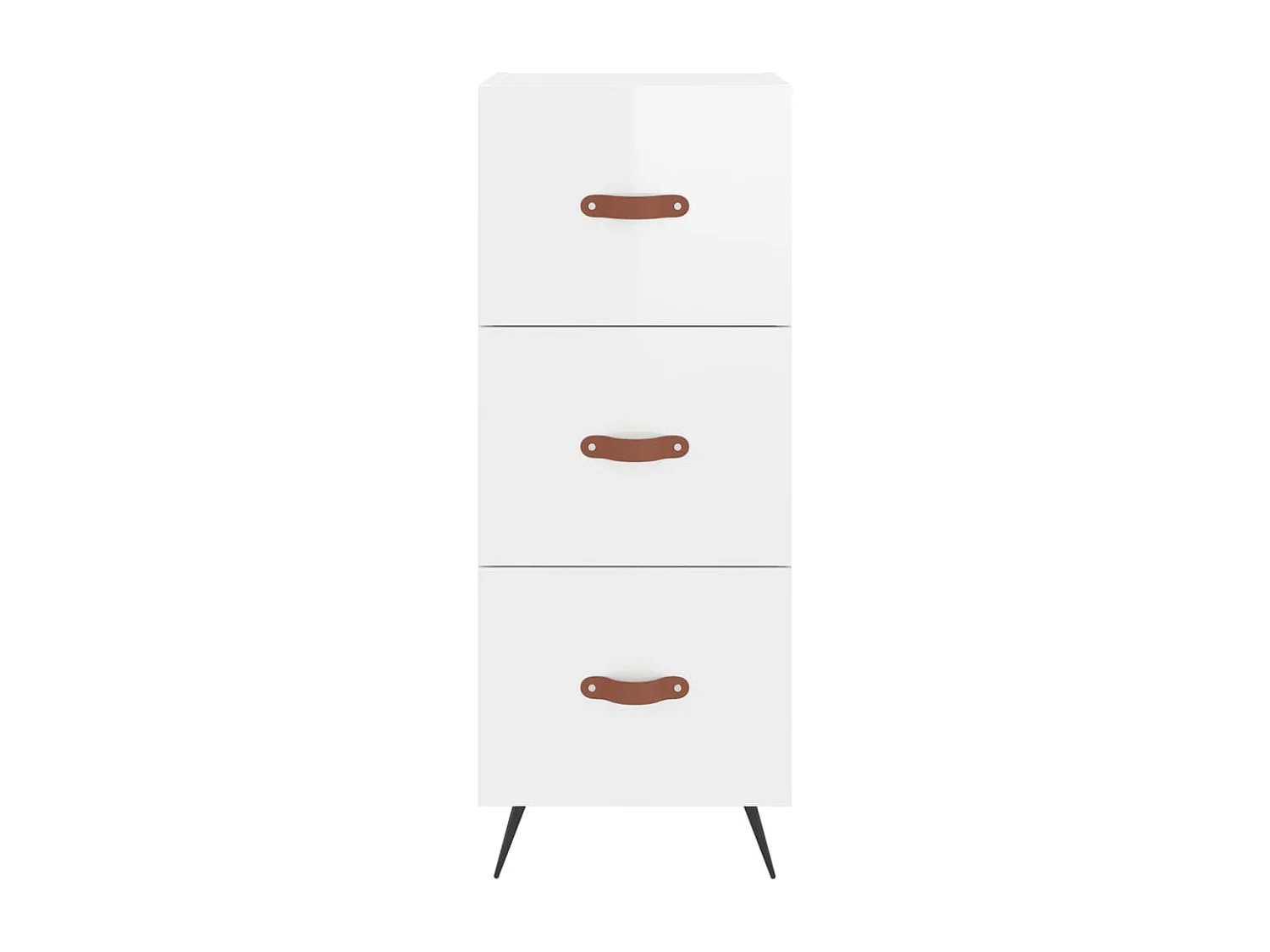 Credenza alta Bianco lucido 34,5x34x180 cm Legno composito