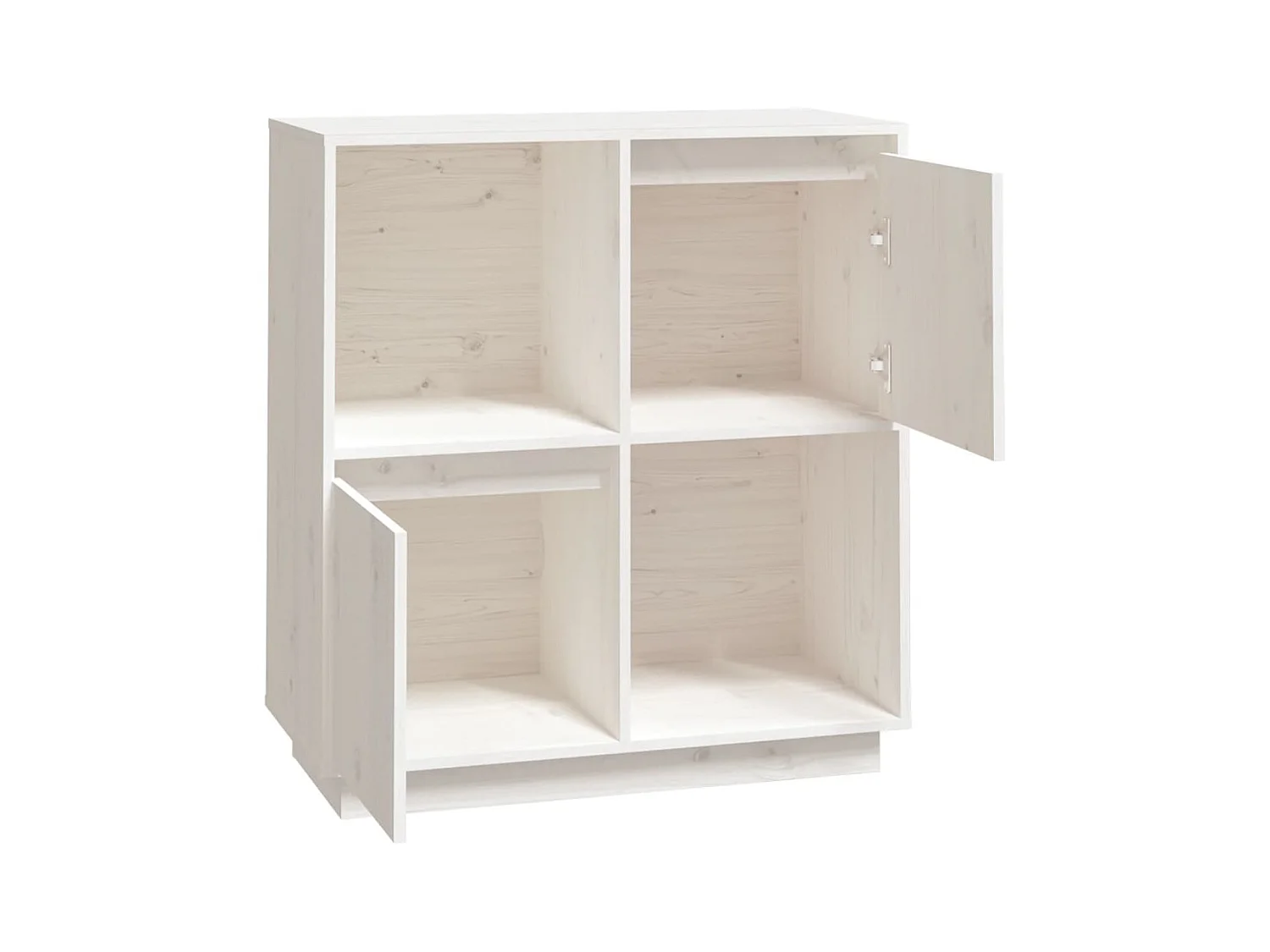 Buffet blanc 74x35x80 cm bois massif de pin