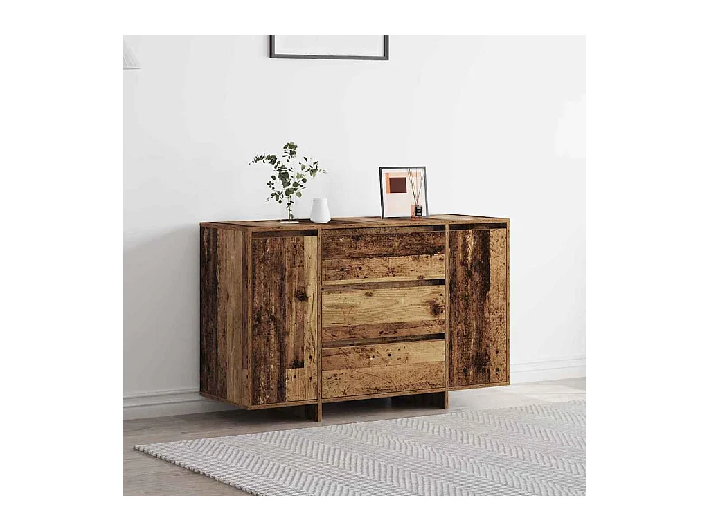 Buffet en bois vieilli 120x41x75 cm en bois d'ingénierie