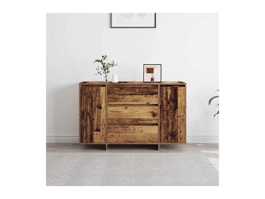 Buffet en bois vieilli 120x41x75 cm en bois d'ingénierie