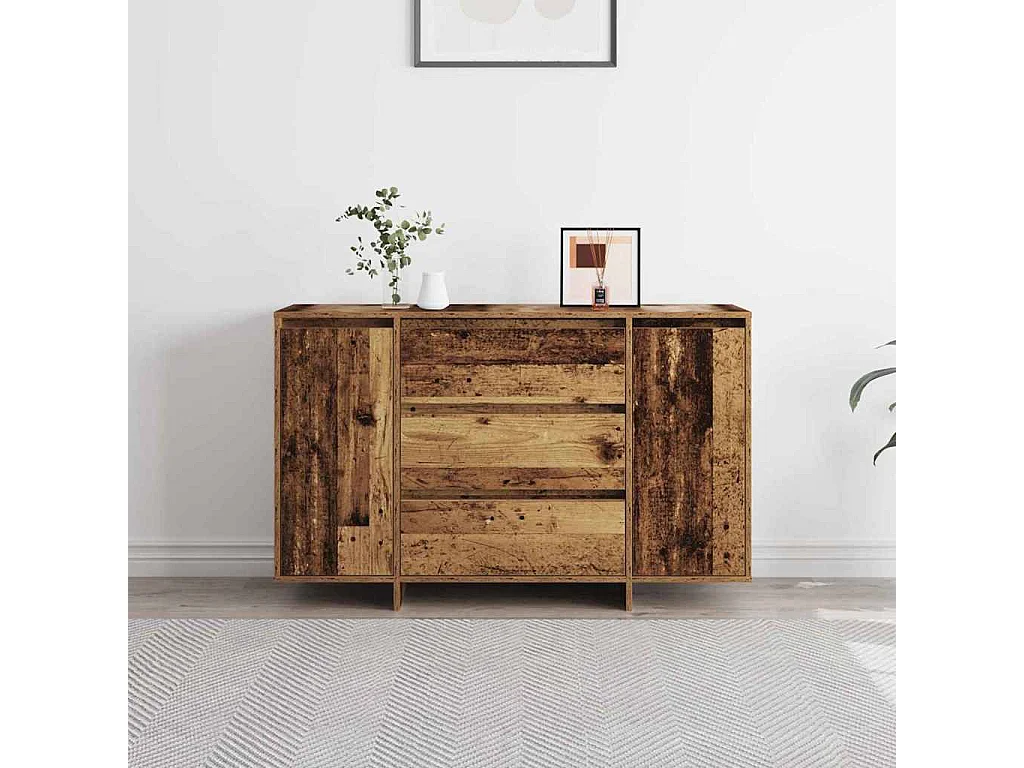 Buffet en bois vieilli 120x41x75 cm en bois d'ingénierie