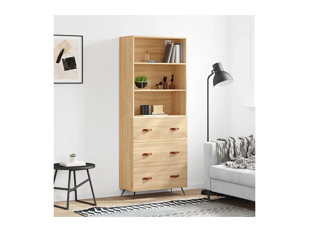 Buffet haut Chêne sonoma 69,5x34x180 cm Bois d'ingénierie