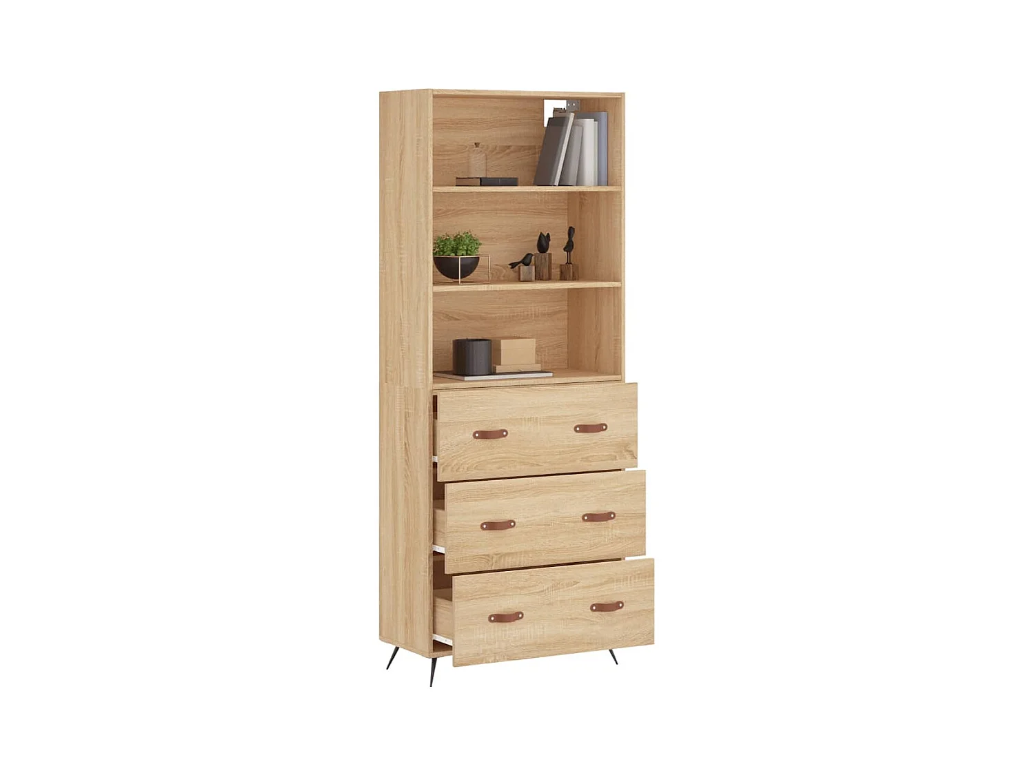 Buffet haut Chêne sonoma 69,5x34x180 cm Bois d'ingénierie