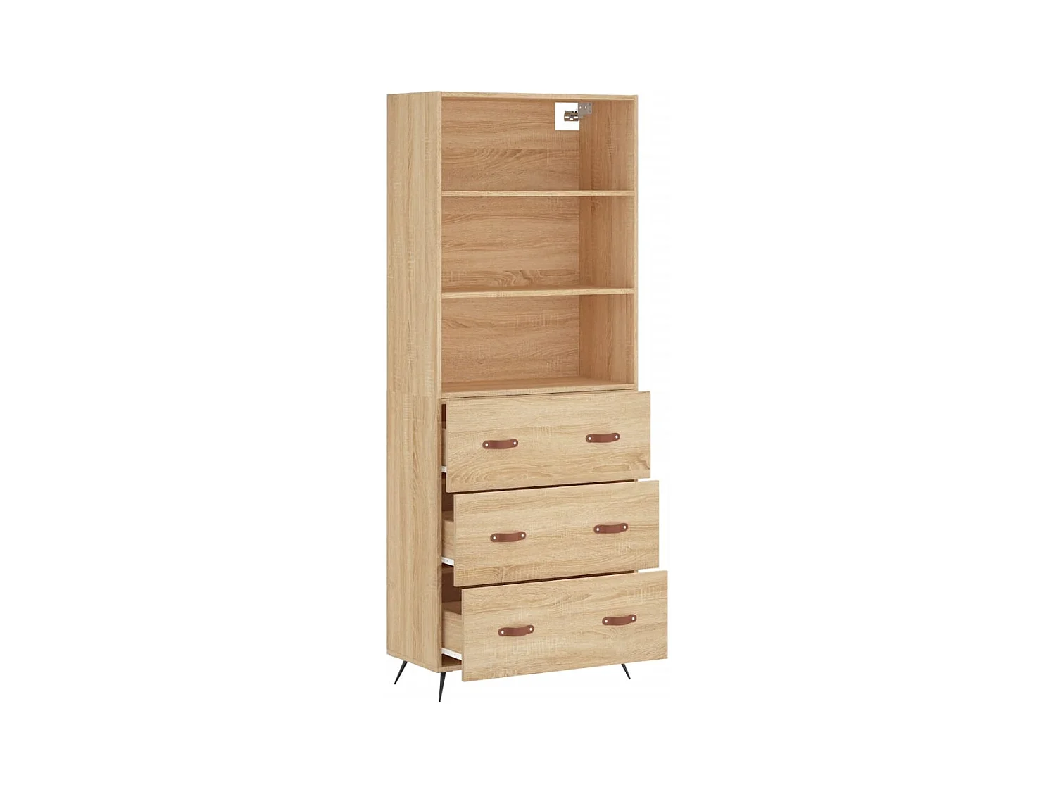 Buffet haut Chêne sonoma 69,5x34x180 cm Bois d'ingénierie