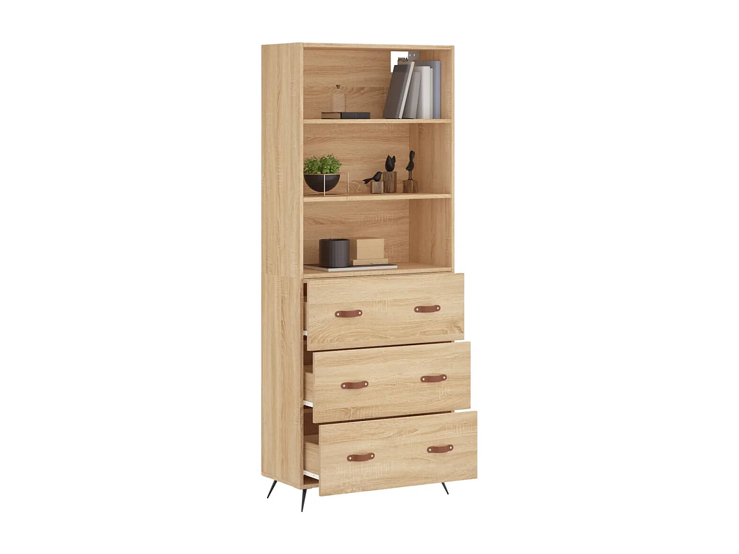 Buffet haut Chêne sonoma 69,5x34x180 cm Bois d'ingénierie