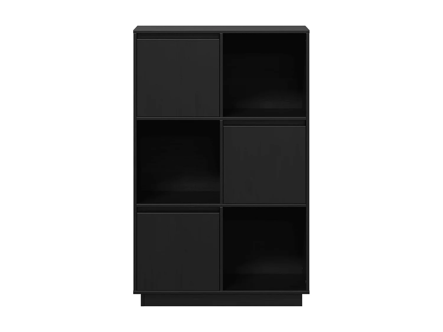 Buffet Noir 74x35x117 cm Bois massif de pin