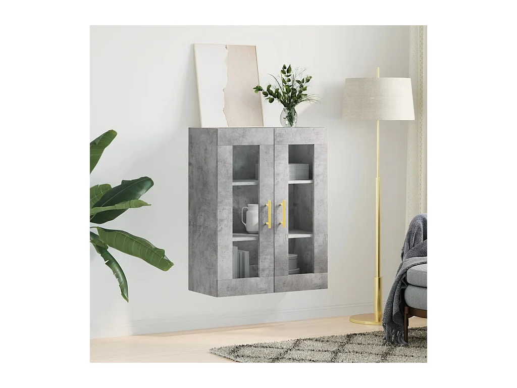 Mobiletto da parete grigio cemento 69,5x34x90 cm