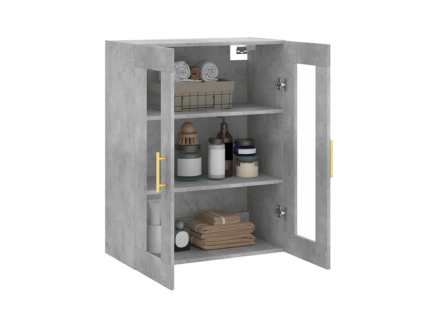 Mobiletto da parete grigio cemento 69,5x34x90 cm