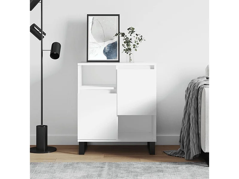 Credenza bianca 60x35x70 cm in legno ingegnerizzato