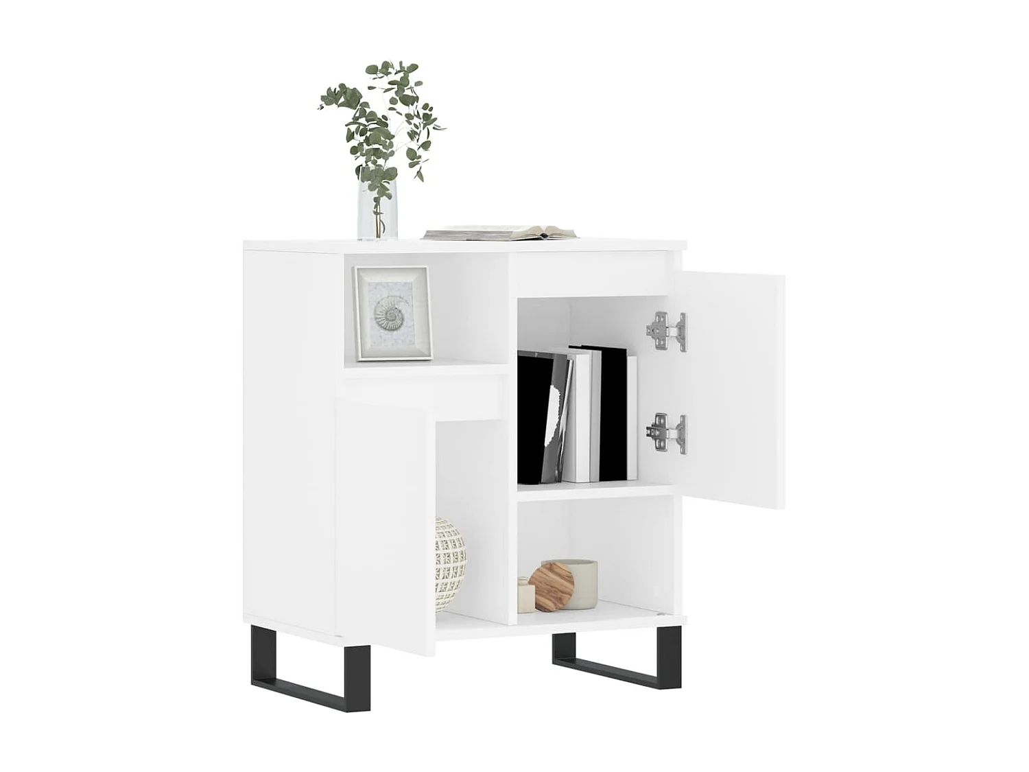 Credenza bianca 60x35x70 cm in legno ingegnerizzato