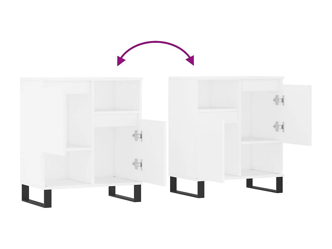 Credenza bianca 60x35x70 cm in legno ingegnerizzato